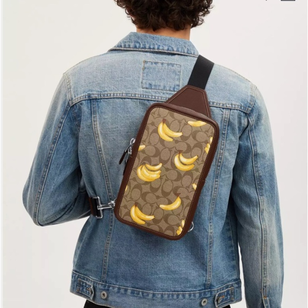 NWT COACH Sullivan Pack In‎ Signature Canvas With Banana Print - Picture 9 of 15
